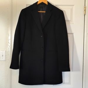 Uniqlo Black Wool Cashmere Chesterfield Coat Size Small